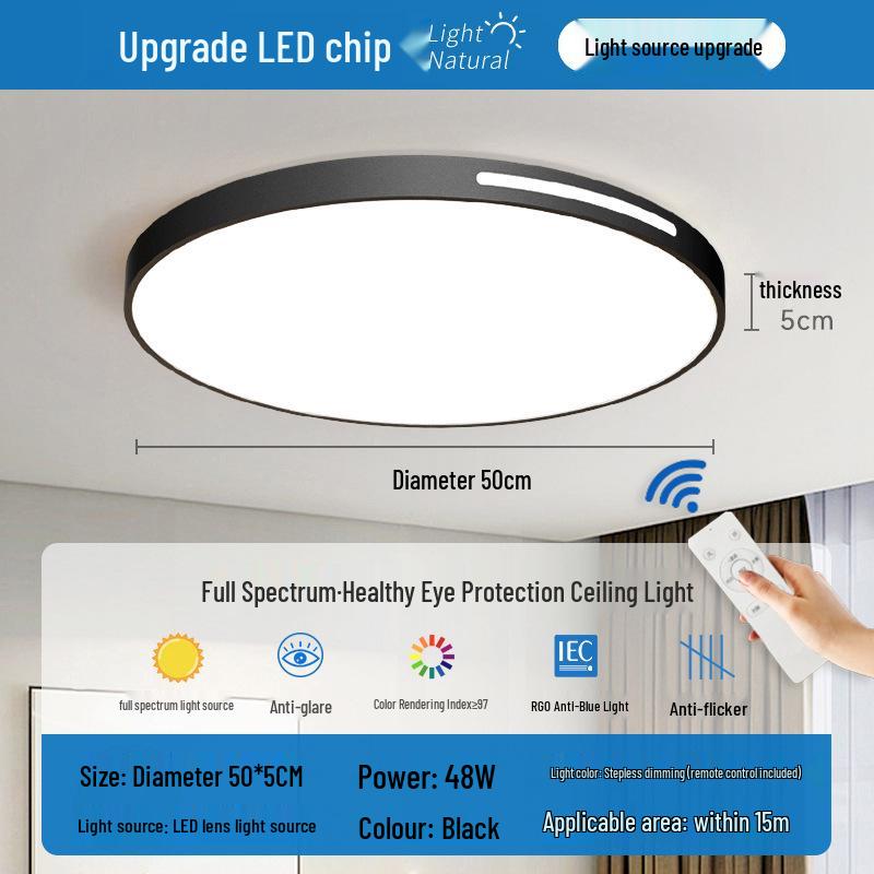 Modern 2025 LED Ceiling Light - Super Bright, Eye-Friendly for Bedroom, Study & Dining Areas