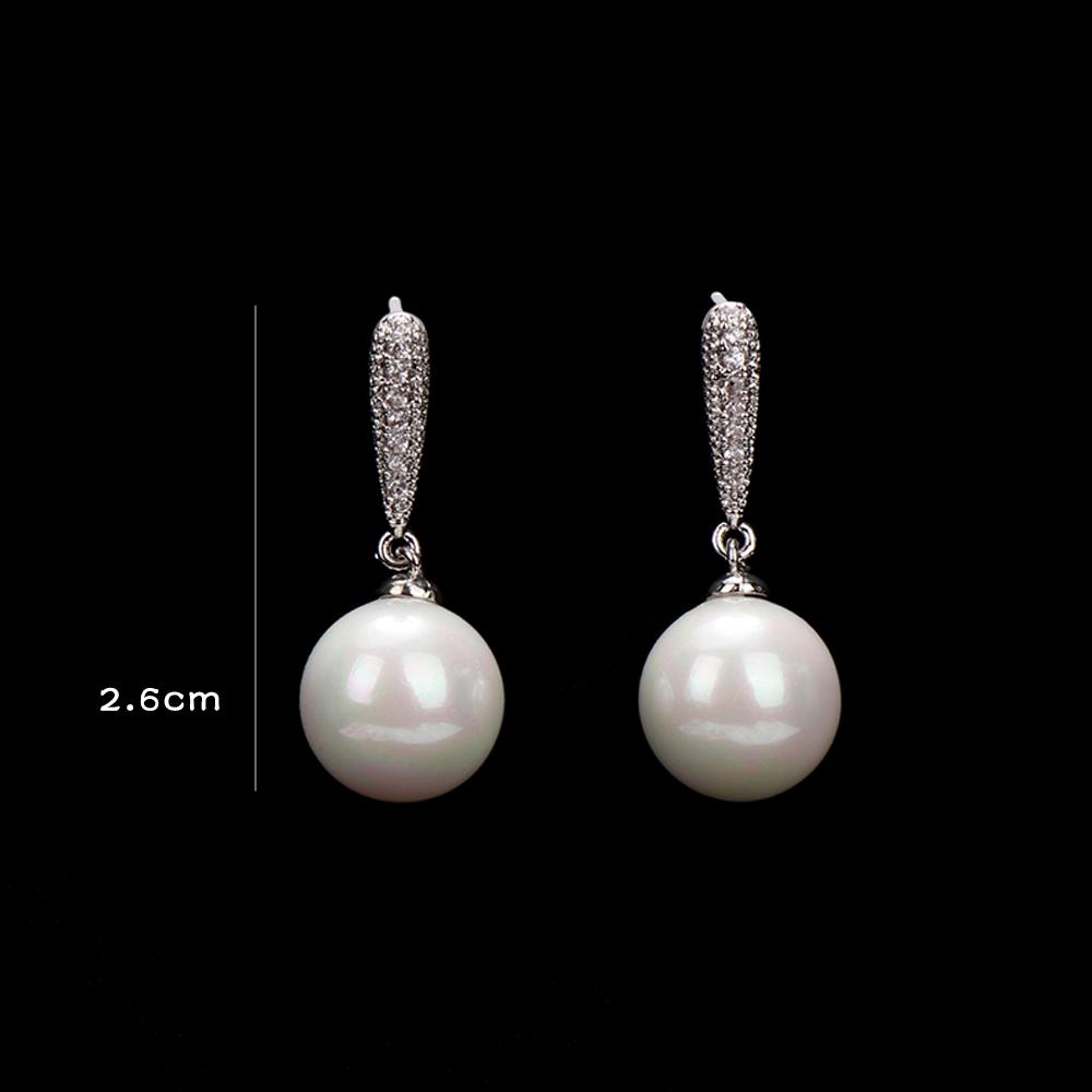 Trendy Women Gifts Shell Pearl S925 Silver Ear Studs Jewelry Fashion Drop Earrings