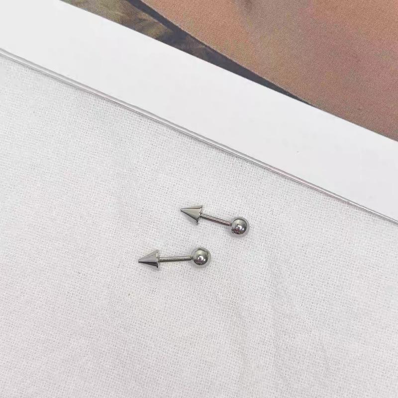 Simple Pointed Round Ball Ear Studs, Devilish Nailkets, Punk-style Rivets, Sharp Spikes, Willow Nails
