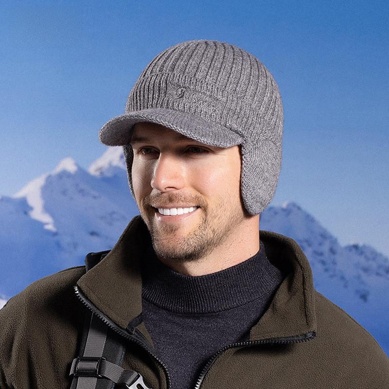 Knitted Baseball Cap For Men Warmth Windproof Winter With Ear Protection For Casual Outdoor Use