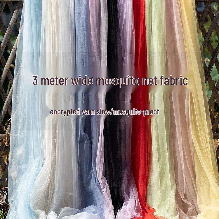 3M Wide White Mesh Mosquito Net Fabric for Windows, Doors, Canopies, and Wedding Dresses.