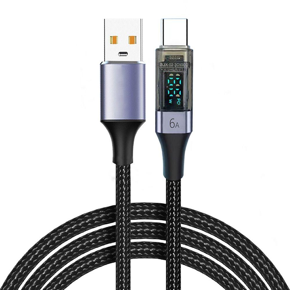 6A USB C Cable PD 66W Digital Display A to C Data Cord 0.5M/1M/2M Quick Charge Type-C Charging Line for Mobile Phone Laptop
