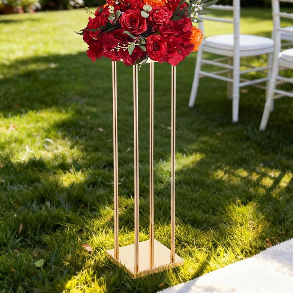 Wedding Flower Stand, 10PCS 80cm Column Flower Stand, Floral Stands with Metal Laminate, Cylindrical Cubic Floral Display Rack for Wedding, Party,