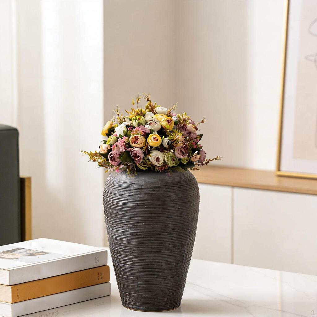 Vase for Flower Arrangements, Decorative Rustic Ceramic The Dining Table