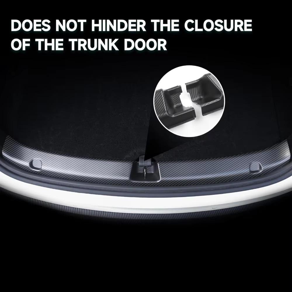 Rear Bumper Guard for Tesla Model Y 2025- 2025 ABS Trunk Door Sill Protector 3D Carbon Fiber Pattern Car Interior Accessories