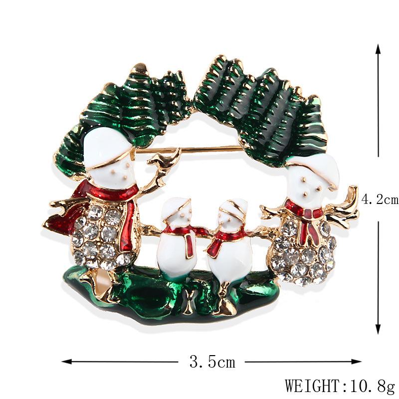 Fashion Christmas Brooch Christmas Tree Shoes Old Man Elk Wreath Snowflake Bell Pin Female