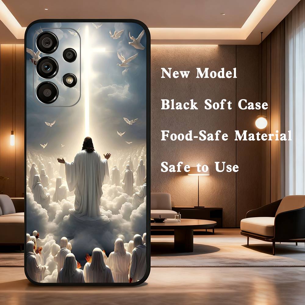 Jesus Christian Faith Case For Samsung Galaxy A73,52,71,22,Note,31,8,9,53,32,72,41,J7,Soft Black Silicone Cover