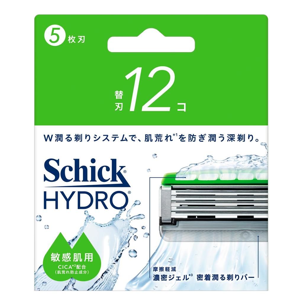 Schick Hydro Sensitive Skin Replacement Blades for Men Shaving Razor (12 Blades) -