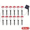 Solar LED Mushroom String Lights - Waterproof Outdoor Garden Decor with Ground Plug