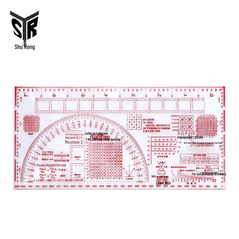 Multi-function Map Reading & Drafting Ruler