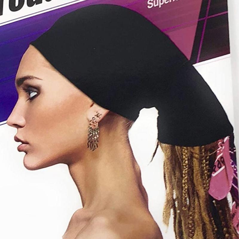 Elastic Wide Brims Two-end Elastic Night Caps Sleeping Caps Long Tail Turban Hat Tube Caps for Men Women Boys Girl