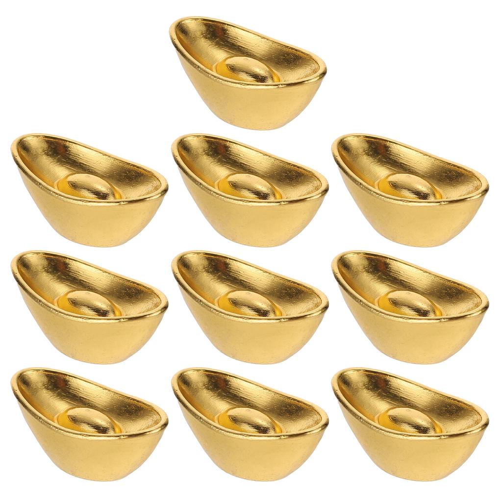 10 Pcs Chinese New Year Party Favors Terrarium Ornaments Mini Ingot Home Decor Money Style