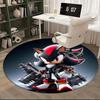1pc Shadow the Hedgehog Anime Design Round Carpet - Office Chair Mat, Non-Slip Rug for Home Decor