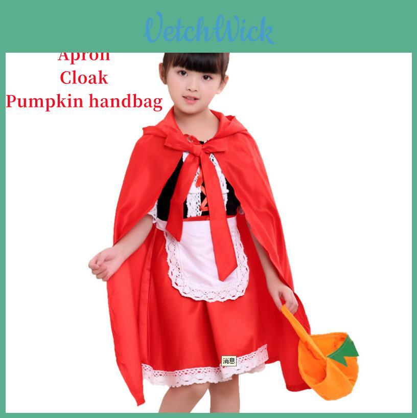Rotkäppchen Prinzessinnenkleid Halloween Märchenkostüm für Kinder