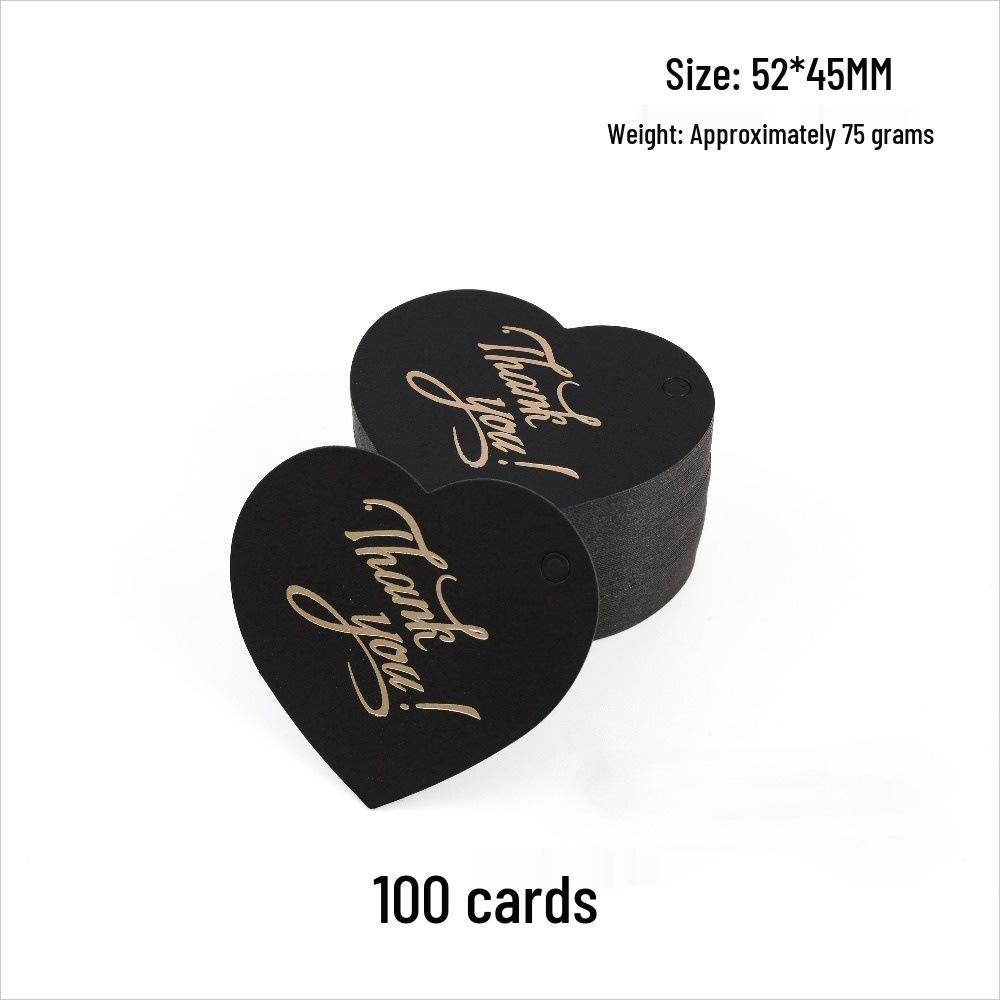 Heart-Shaped Cowhide Paper Blank Tag - Valentine's Day Red Label