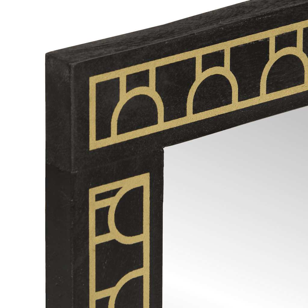 Bathroom Mirror 50x70x2.5 Cm Solid Mango Wood and Glass