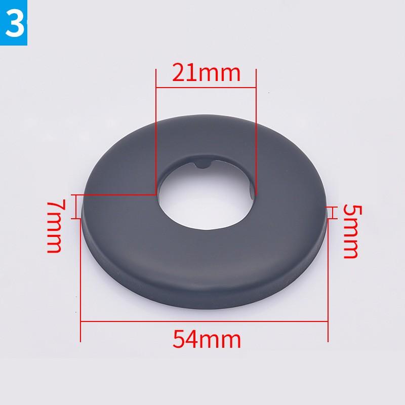 2PCS Black Stainless Steel Water Pipe Wall Covers Shower Chrome Finish Faucet Decorative Cover Kitchen Bathroom Accessories