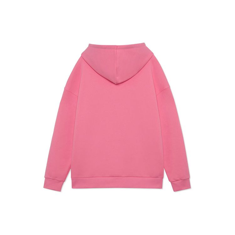 Li Ning Ganoderma Series Logo Print Loose Hooded Sweatshirt Men Sweatshirt Pink AWDRF51-3