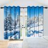 Winter Snow Scenery Blackout Curtains Snowman Pine Forest Pattern Bedroom Living Room Darkening Noise-reducing Window Curtain
