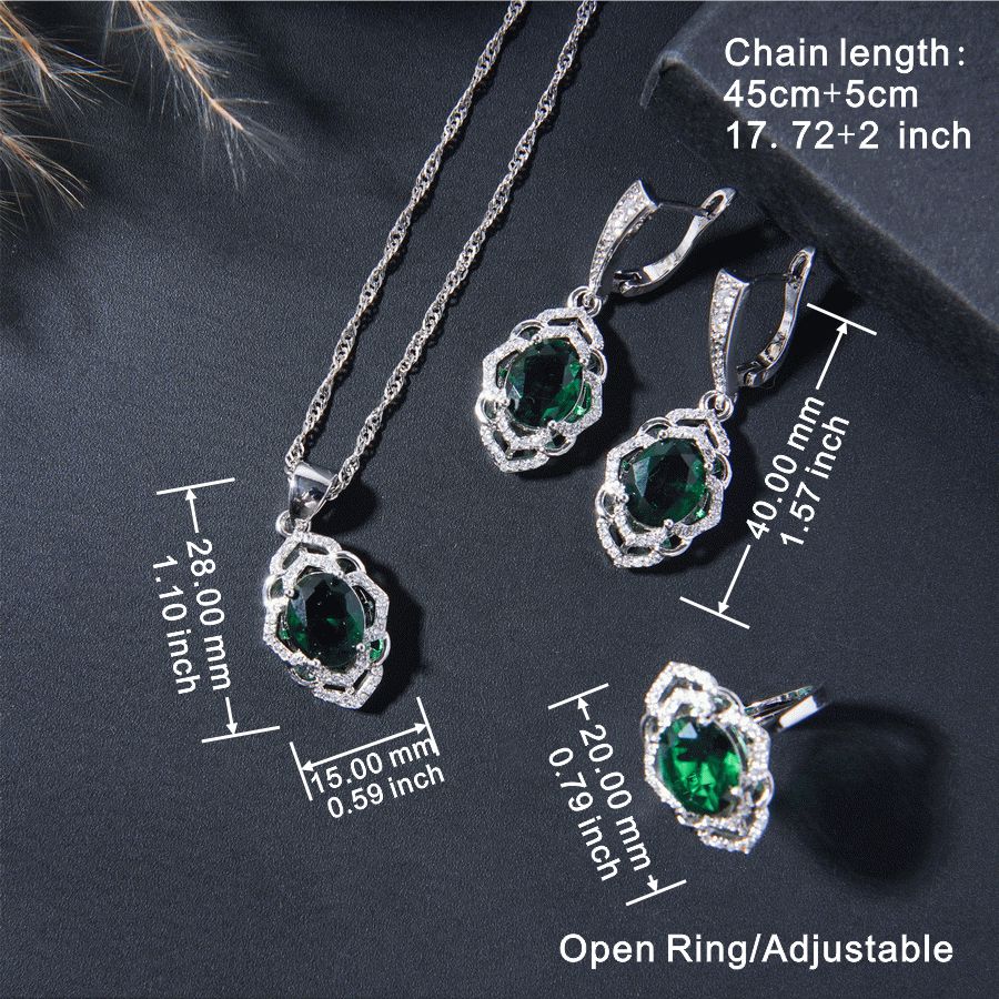 Elegant Women'S Jewelry Set - Vintage-Inspired Necklace, Ring, Earrings & Bracelet With White Golden Plating - Perfect Gift