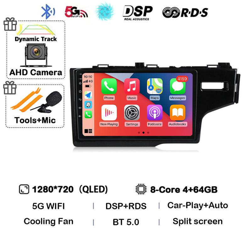 Android 14 Auto For Honda Jazz 3 2015-2020 Fit 3 GP GK 2013-2020 RHD Car Radio Multimedia Player Navigation Stereo GPS Head Unit