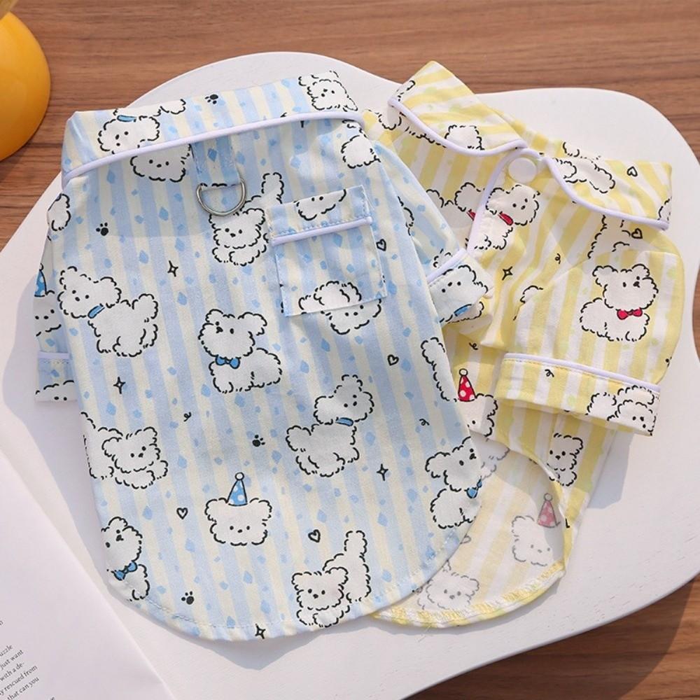 Cartoon Animal Pattern Pet Sleepwear Breathable Dog Pajamas Cute Puppy Cotton Shirt  Chihuahua