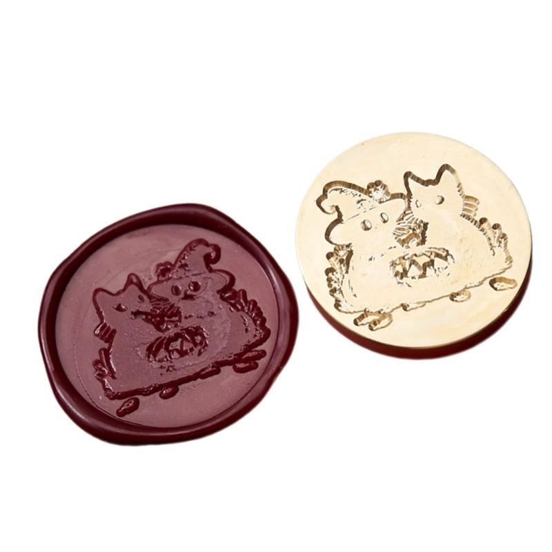 652F Witch Pumpkins Wax Seal Stamp Plant Sealing Wax Stamp for Cards Decoration