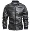 European size for spring and autumn new trendy casual zipper PU leather jacket stand-up collar cardigan velvet leather jacket