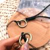 Genuine Leather Wristband For ID Card Pass Gym USB Phone Lanyard DIY Hang Rope Sling Keychain Keyring Buckle Rope