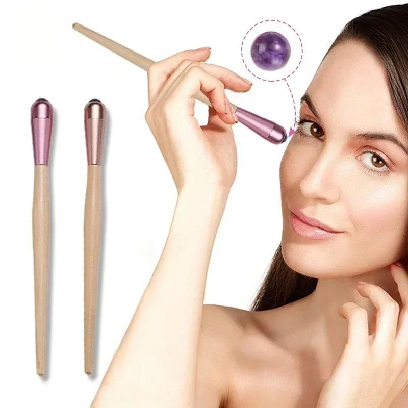 1pc Natural Jade Massage Roller Relieve Dark Circles Under Eyes Face Massaging Ball Woman Skin Care Beauty Tool Cream Applicator