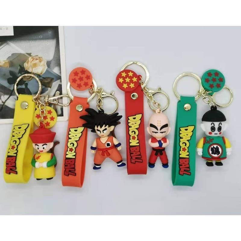 Cute Cartoon Dragon Ball Z Pvc Keychain Accessories Fun Durable Rubber Keyring For Goku Gohan Tien Buu Master Roshi