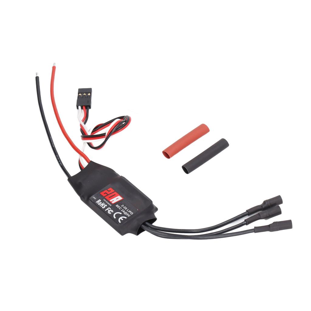 Controller di Velocità ESC Brushless RC 20A con Spina Banana da 3,5 mm Saldata Uscita BEC 5V 2A per Accessorio Droni Aerei RC