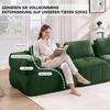 Sofá Nube Extra Grande de 4 Plazas sin Estructura, Modular, Espuma de Alta Densidad 32D, Agradable al Tacto, Tejido Suave, Antideslizante, No Requiere Montaje, Verde.