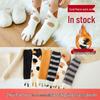 Women's Mid-Calf Coral Fleece Socks: Half-Sided Fleece, Cat Paw Design, Cute & Cozy for Autumn/Winter