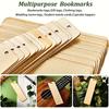 50pcs Wooden Blank Bookmarks DIY Wooden Craft Bookmarks Wooden Laser-cut Wooden Pendants Wooden Square Tags Tassel Color Random