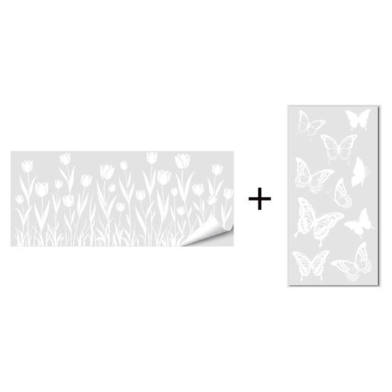 2Pcs Static Glass Sticker Glue-Free Electrostatic Window Clings Double Side Waterproof Window Decors for Glass Doors