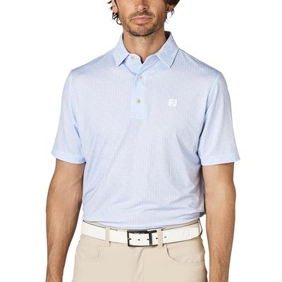 Chemise de golf à manches courtes pour homme FootJoy Skyway/Blanc avec imprimé Figure de joueur, Taille M (FJ-S25-S15, 34562-M)