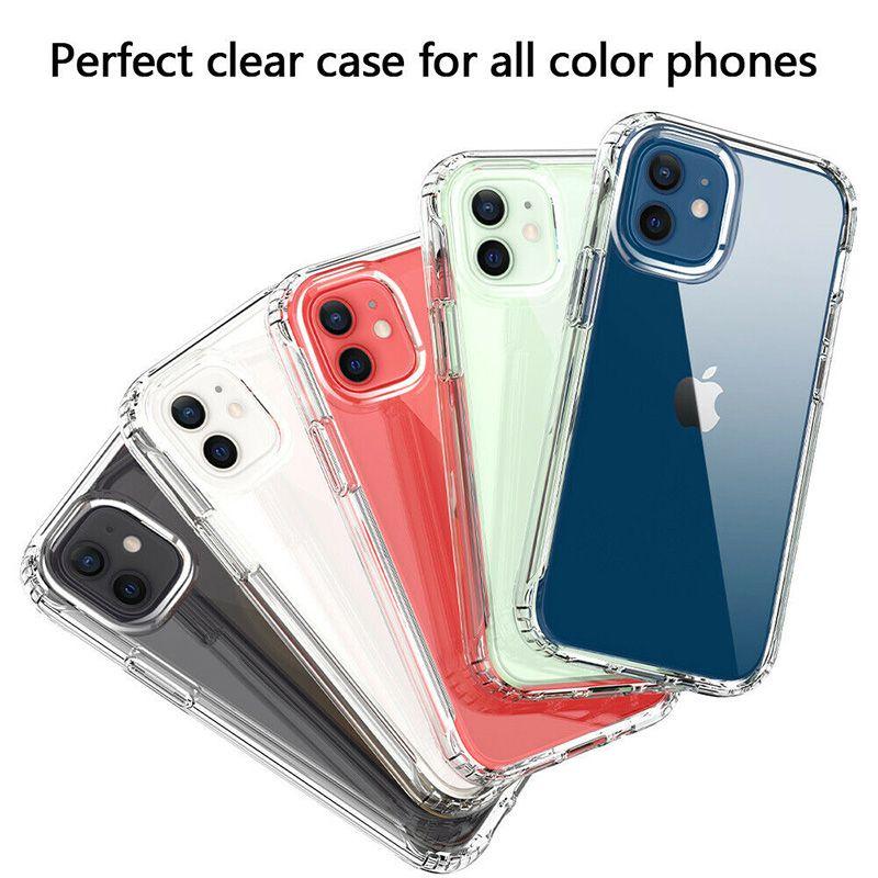 12 For Iphone Pro Max 11 12 Mini Shockproof Clear Crystal Case Phone Cover