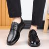 Leisure Men's Shoes Spring New Trendy Minimalist Work Shoes with Lace Up Middle-aged Dad Formal Casual Business Leather Shoes