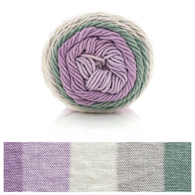 2 Pcs Rainbow Cotton Yarn Segment Dyeing 100g/Ball 5 Strands Of Thick Wool Line DIY Knitting Crochet Sweater Scarf Blanket
