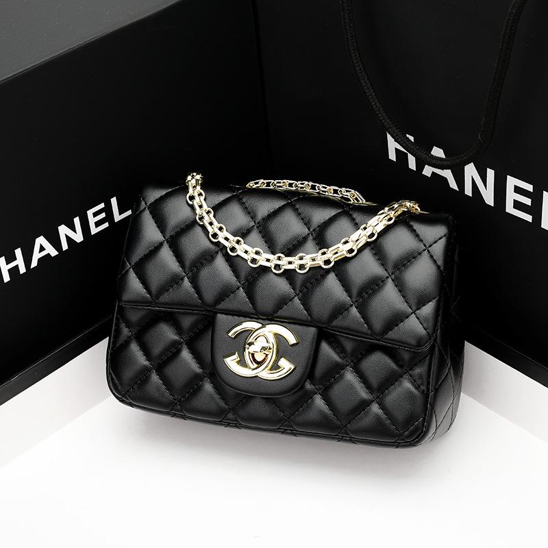 Women's CF Small Fragrant Style Grid Chain Bag Armpit Fashionable Versatile New High-end Single Shoulder Crossbody