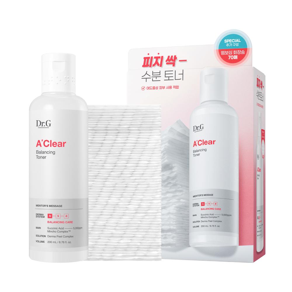Dr.g [trouble Sebum CAre Toner Gift] Dr.g. A cleAr bAlAncing Toner 200ml giveAwAy plAn  + 70 Cotton pAds 