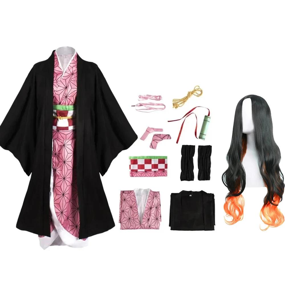 Animn Kamado Nezuko Cosplay Tērps Kimono