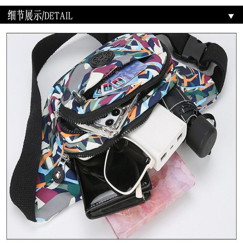 1Pc New Women's Fanny Pack, Colorful Printing, Large-capacity Casual Messenger Breast Bag, Light Mobile Phone Bag, Cashier Wallet