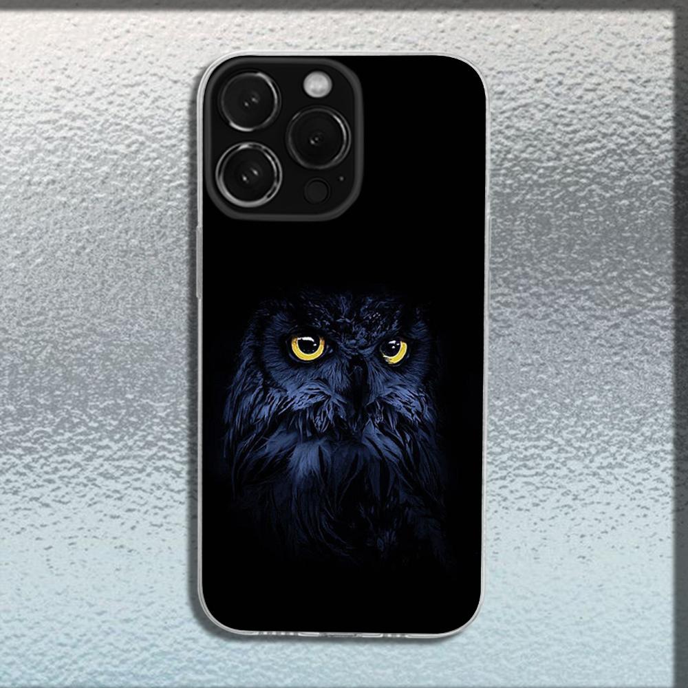 

Крутой чехол для телефона с глазом совы для iPhone 16,15,14,13,12,11 Plus,Pro,Max,XR,XS,X,Plus,SE,Mini Прозрачный мягкий чехол iPhone12