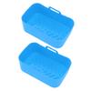 2pcs Fryer Silicone Basket Nonstick High Temperature Resistanc Fryer Liner with Brush for Ninja