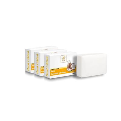 Priya Veda Pure Coconut Oil Soap For Glowing Skin 100gm Each Set Of 3
