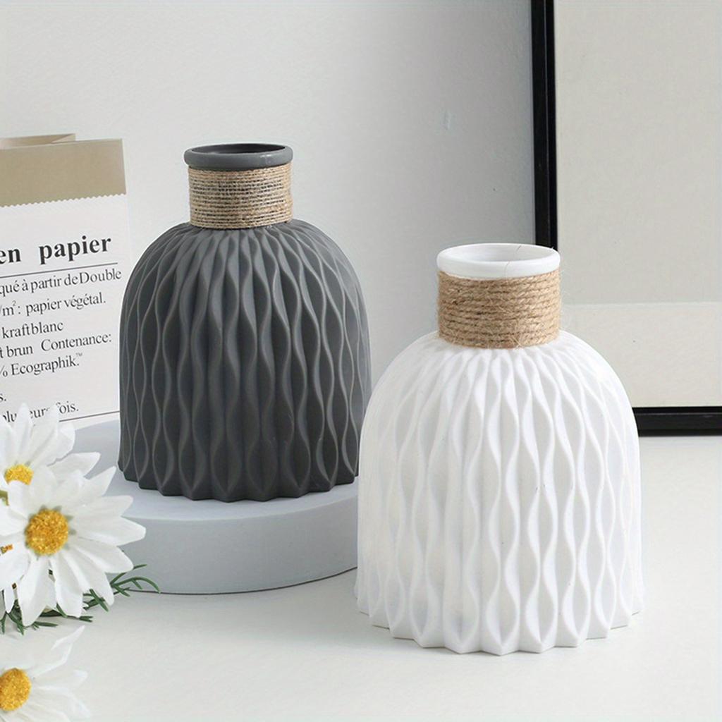 1Pc Multicolor Water Ripple Plastic Vase Ornaments, Modern Nordic Style Home Living Room Desktop Decorative Ornaments