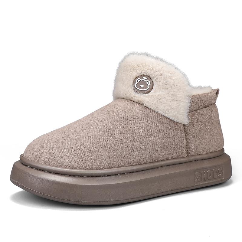 

Мужская хлопковая обувь для зимы с плюшем и теплыми противоскользящими зимними ботинками для ношения на открытом воздухе 45 коричневый