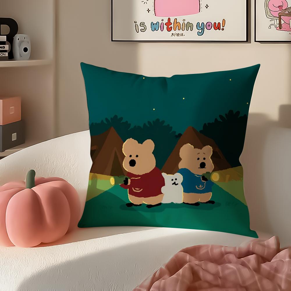 Cute Chubby Korean Cartoon DDinotaeng Cushion Cover Pillowcase Short Plush Invisible zipper Room Sofa Cushion Cover